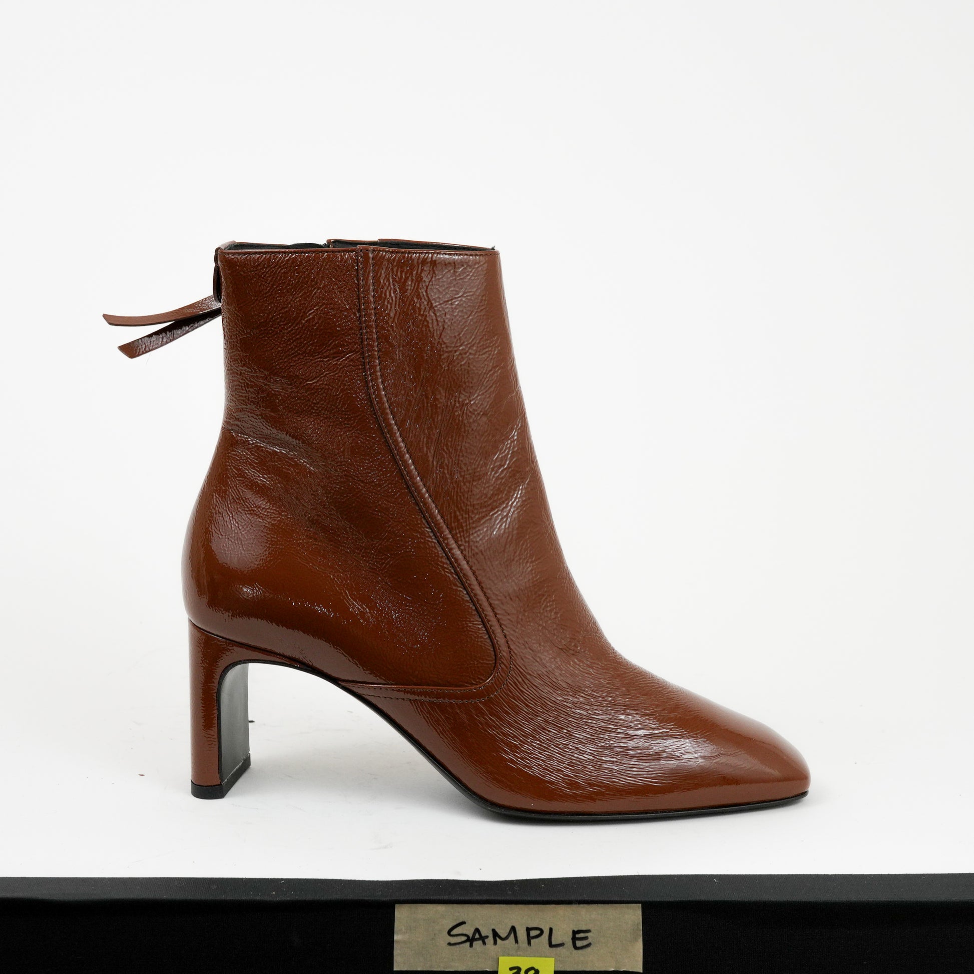 Jules Boot Brown Patent Sample 39