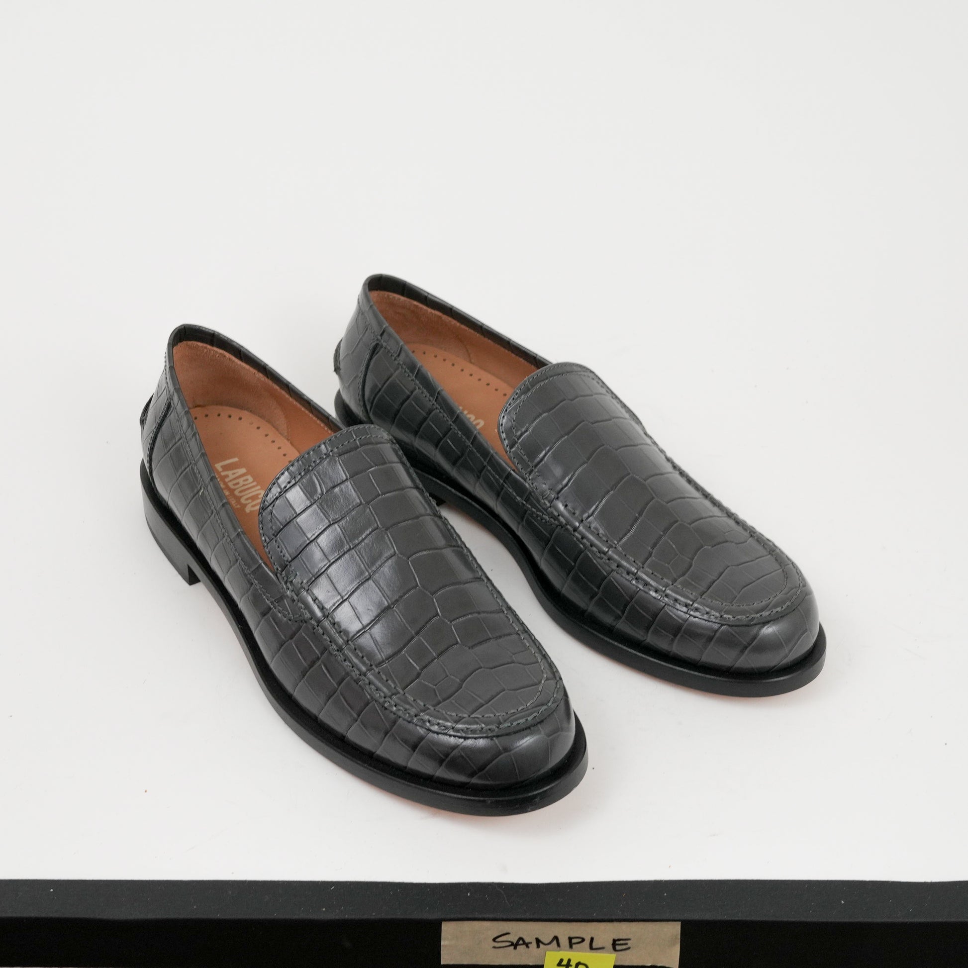 College Loafer Charcoal Crocco Sample 40