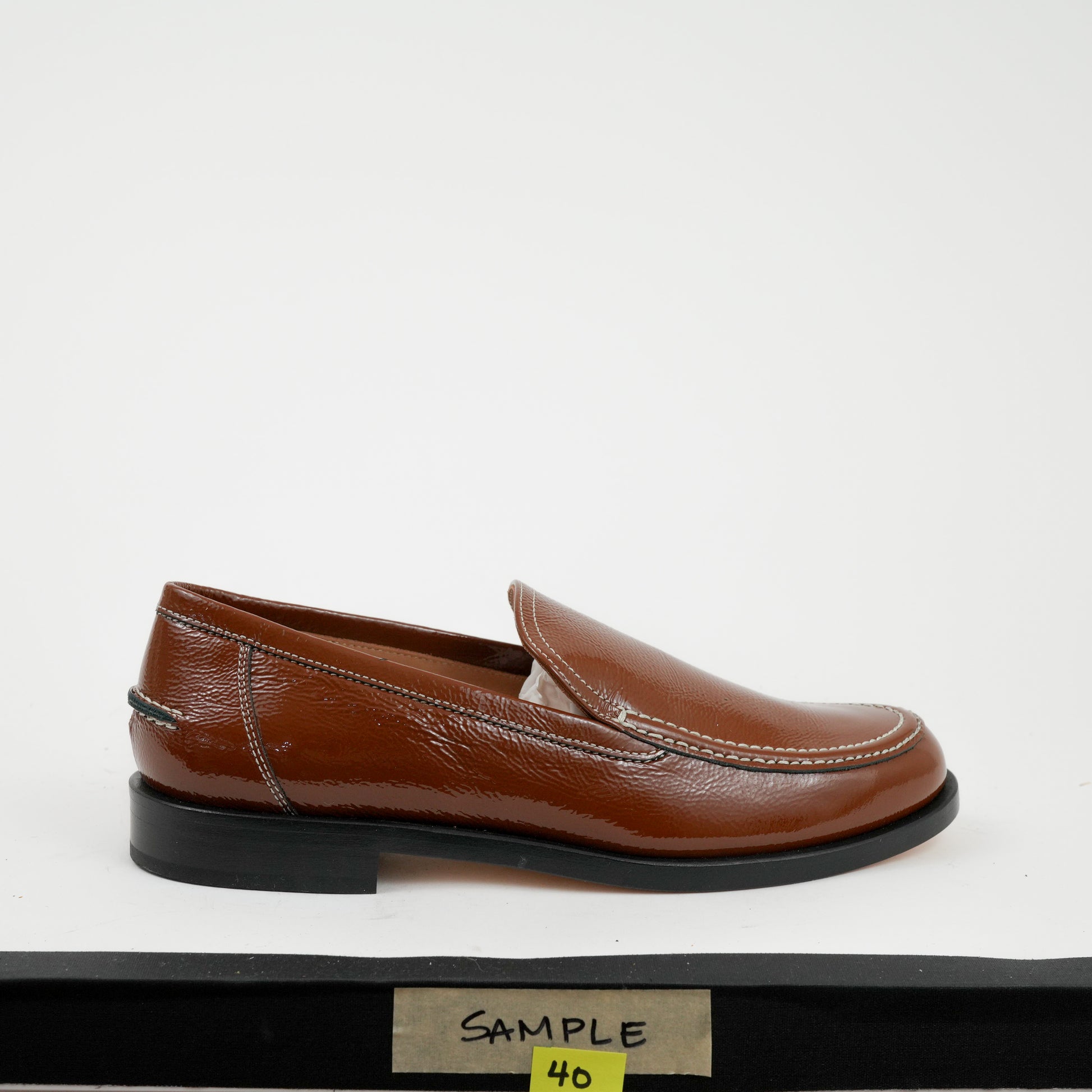 College Loafer Brown Patent Sample 40