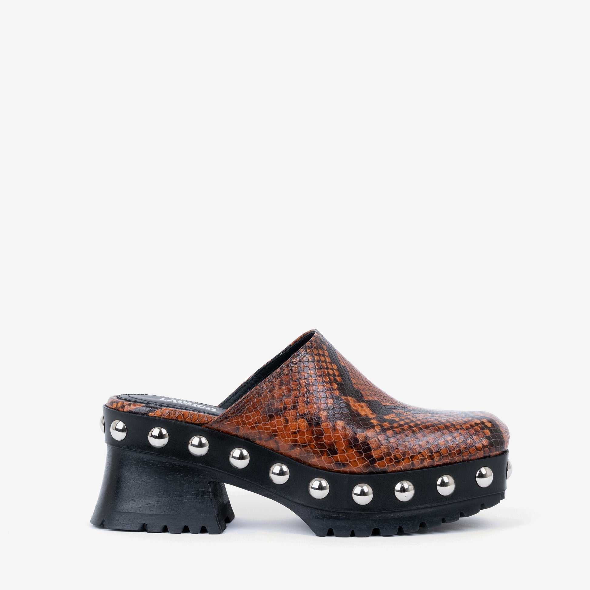 Labucq Clog Caramel Python Leather