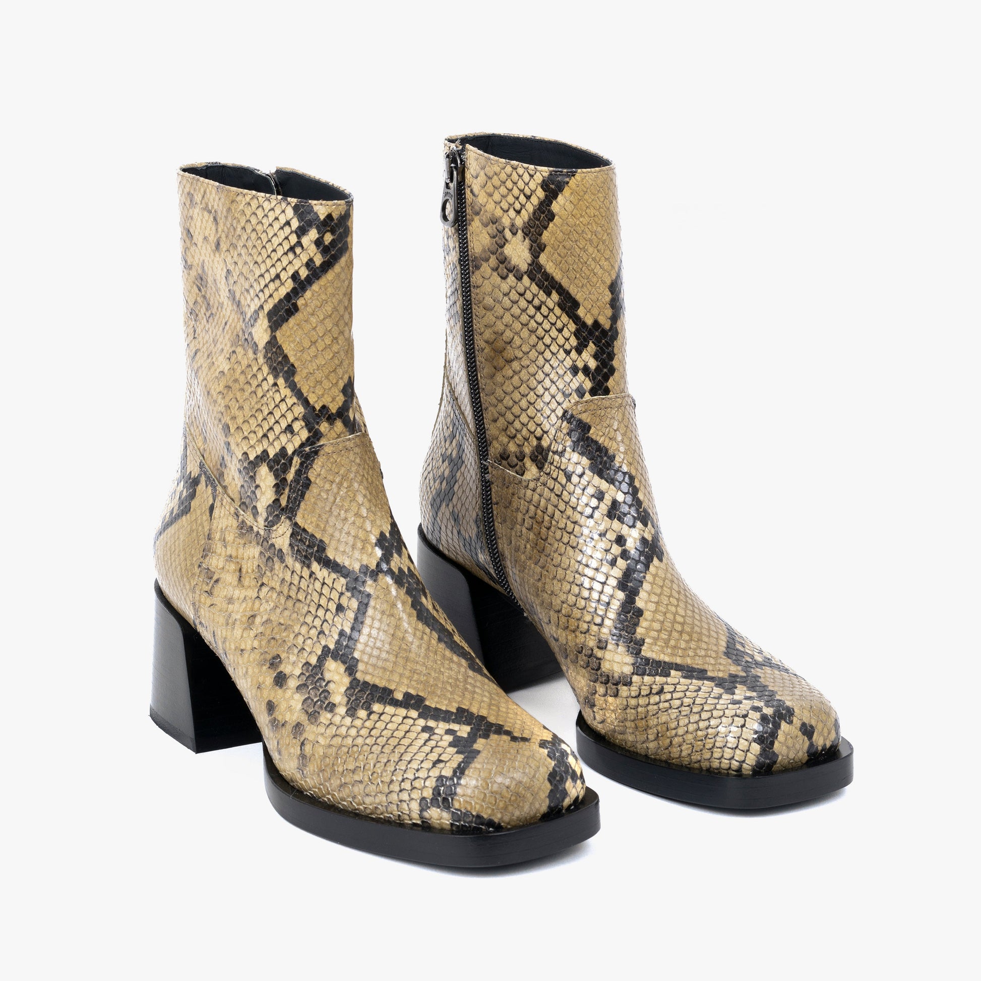 Labucq Joan Ankle Boot Salvia Python Leather