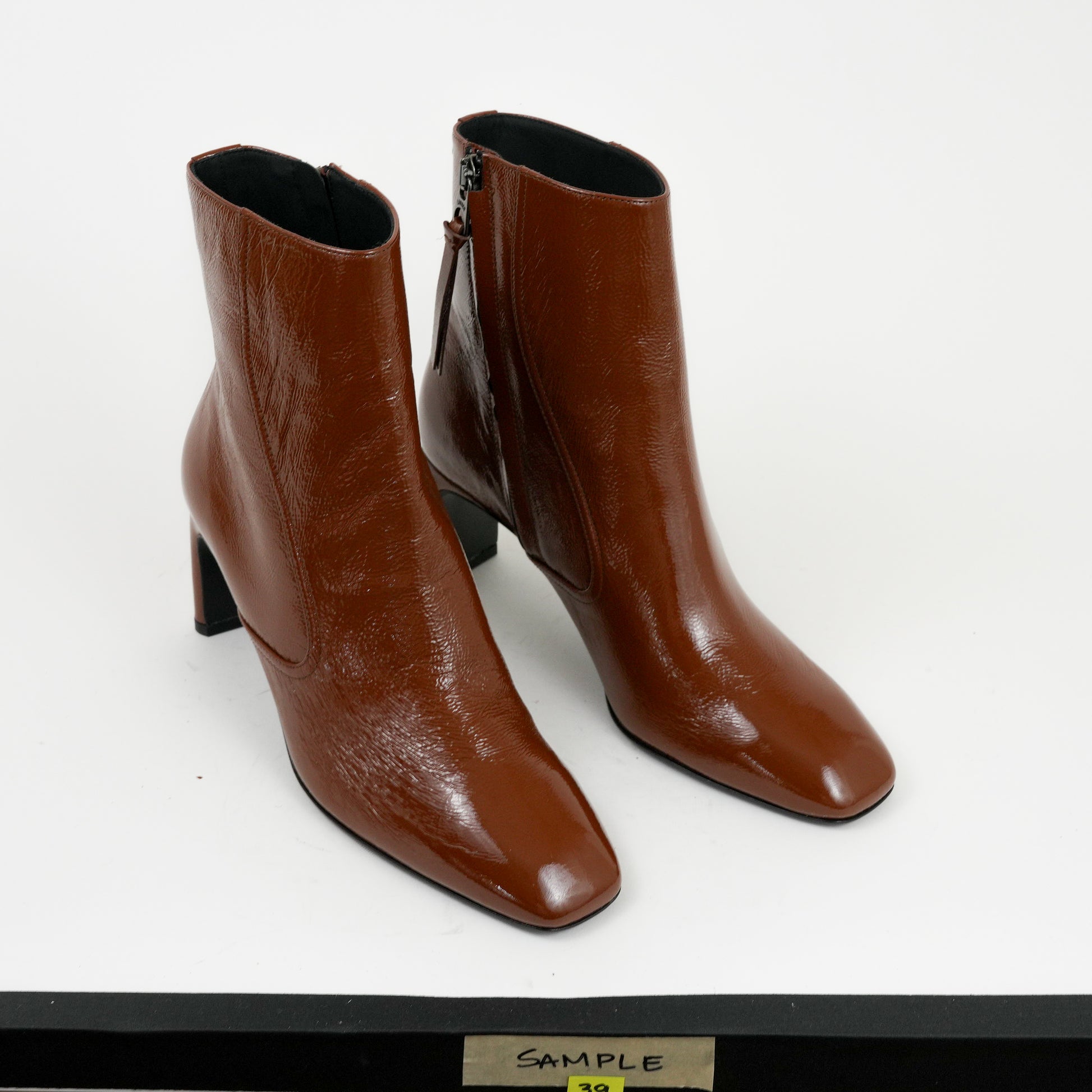 Jules Boot Brown Patent Sample 39