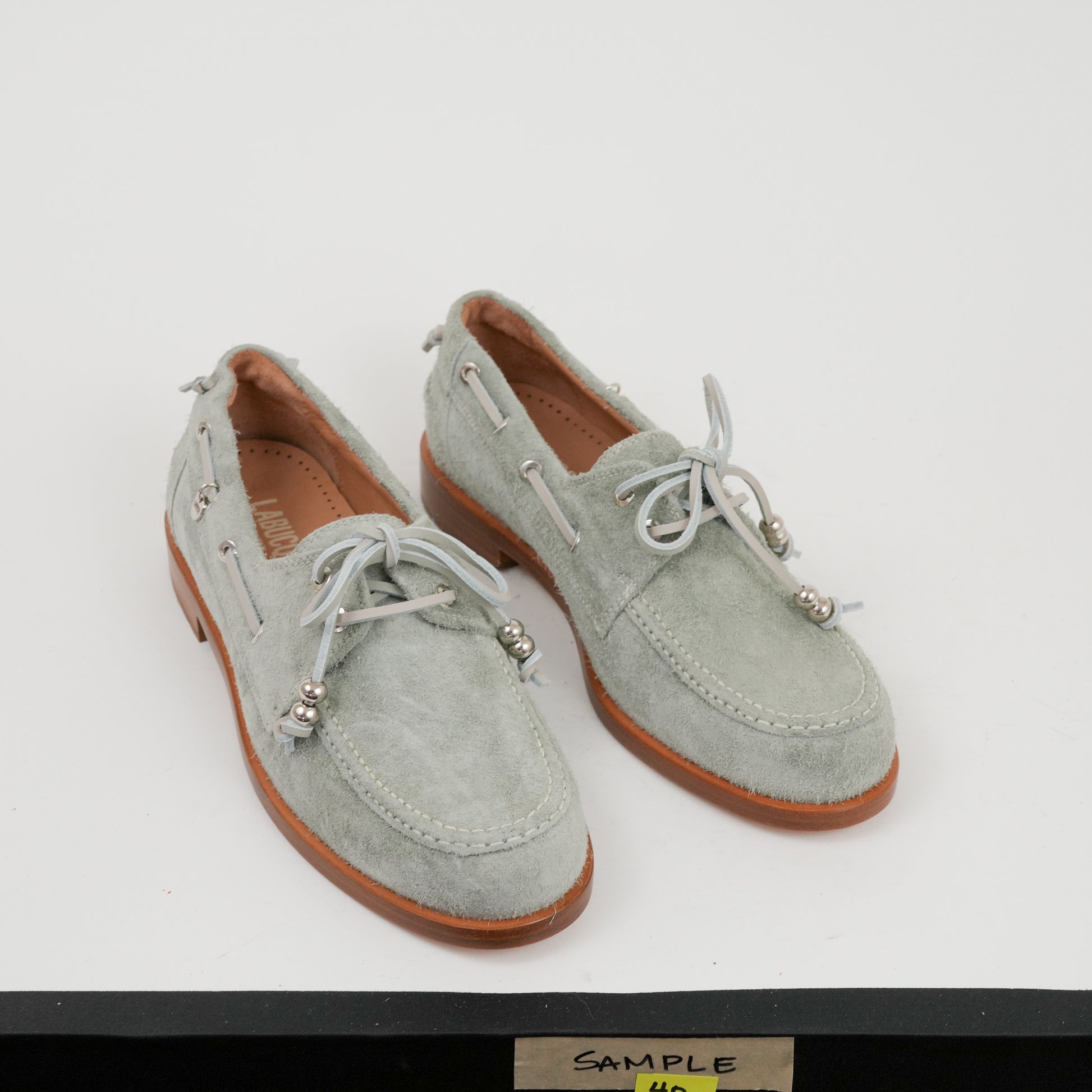 Nelson Boat Shoe Grey Suede Sample 40