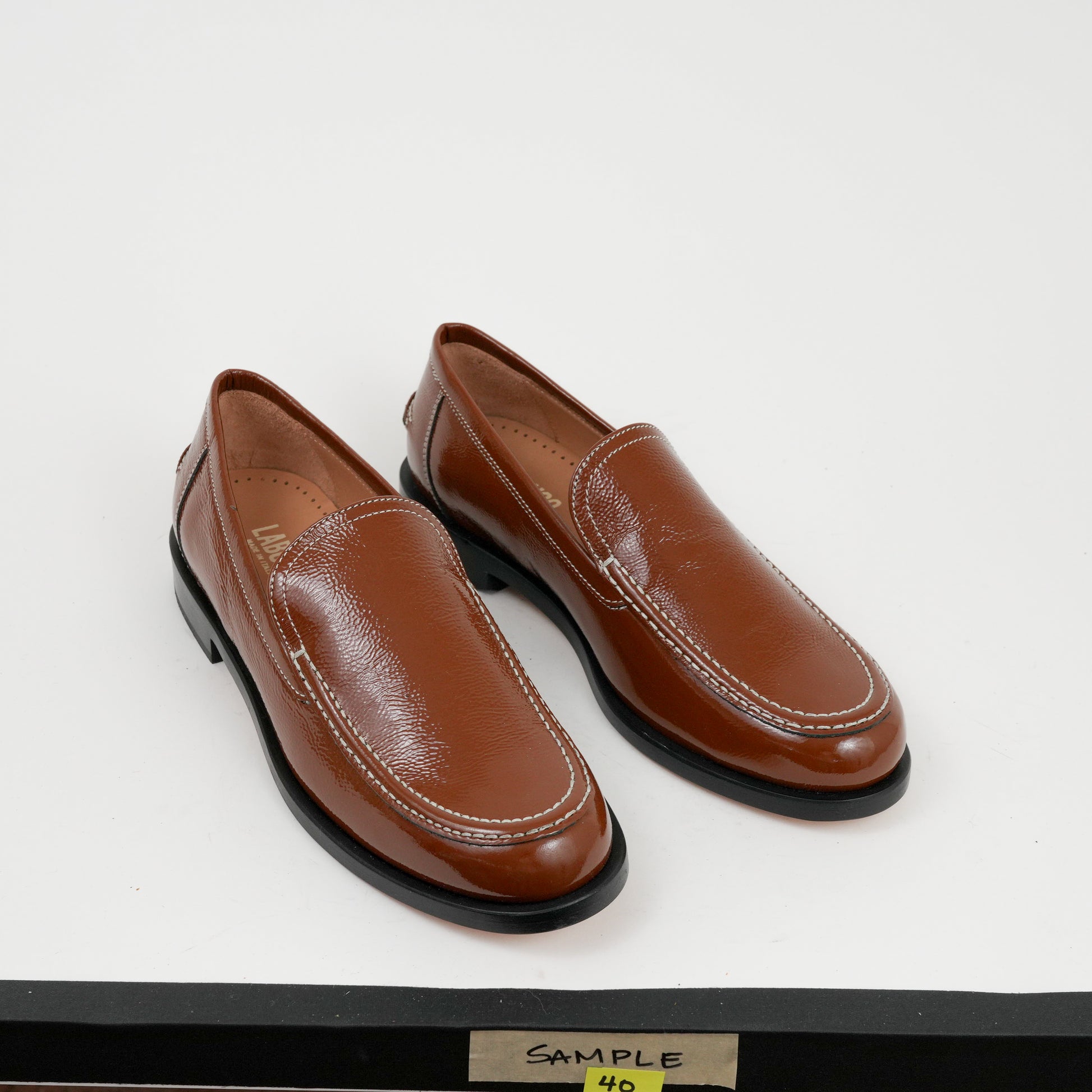 College Loafer Brown Patent Sample 40