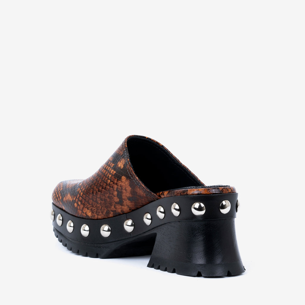 Labucq Clog Caramel Python Leather