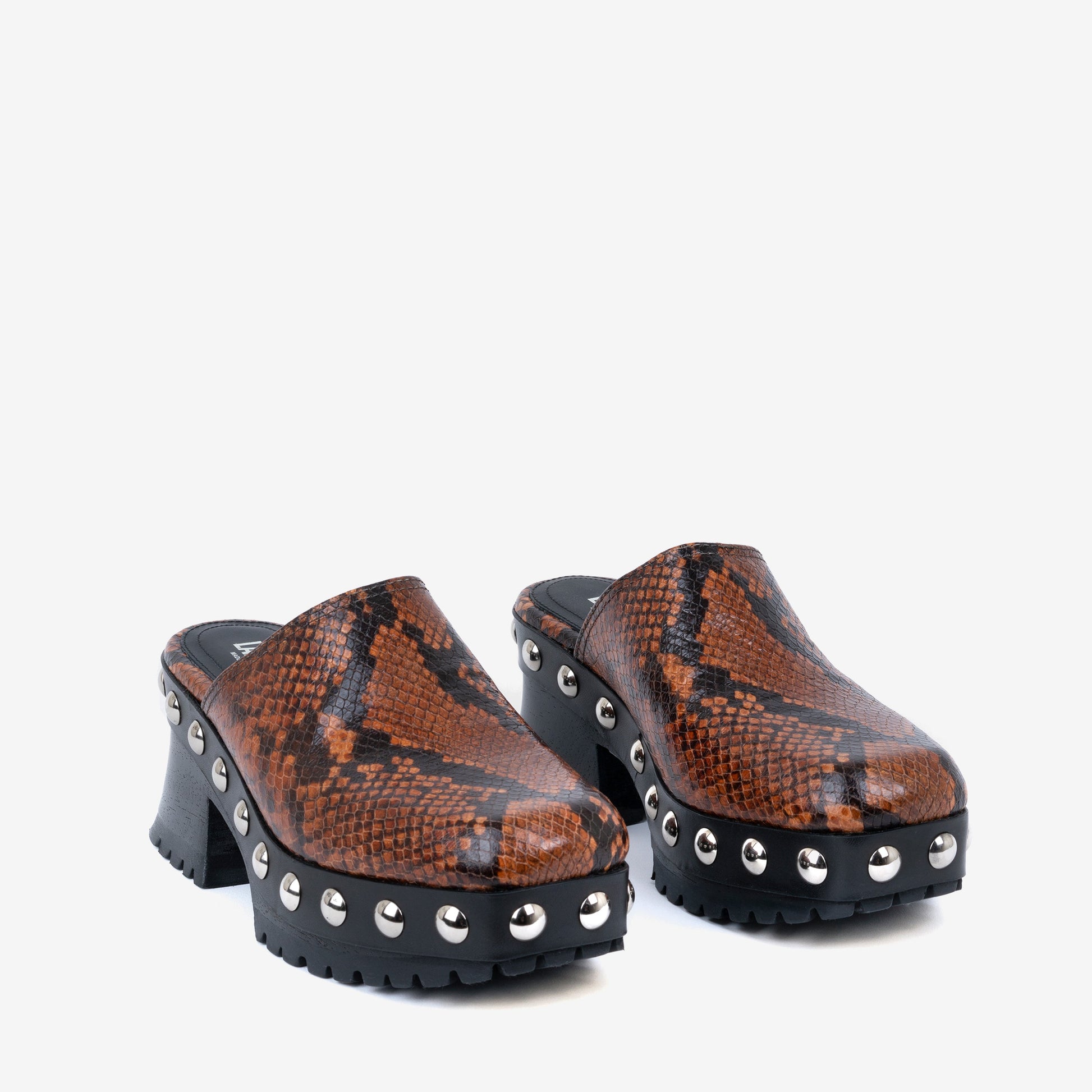 Labucq Clog Caramel Python Leather