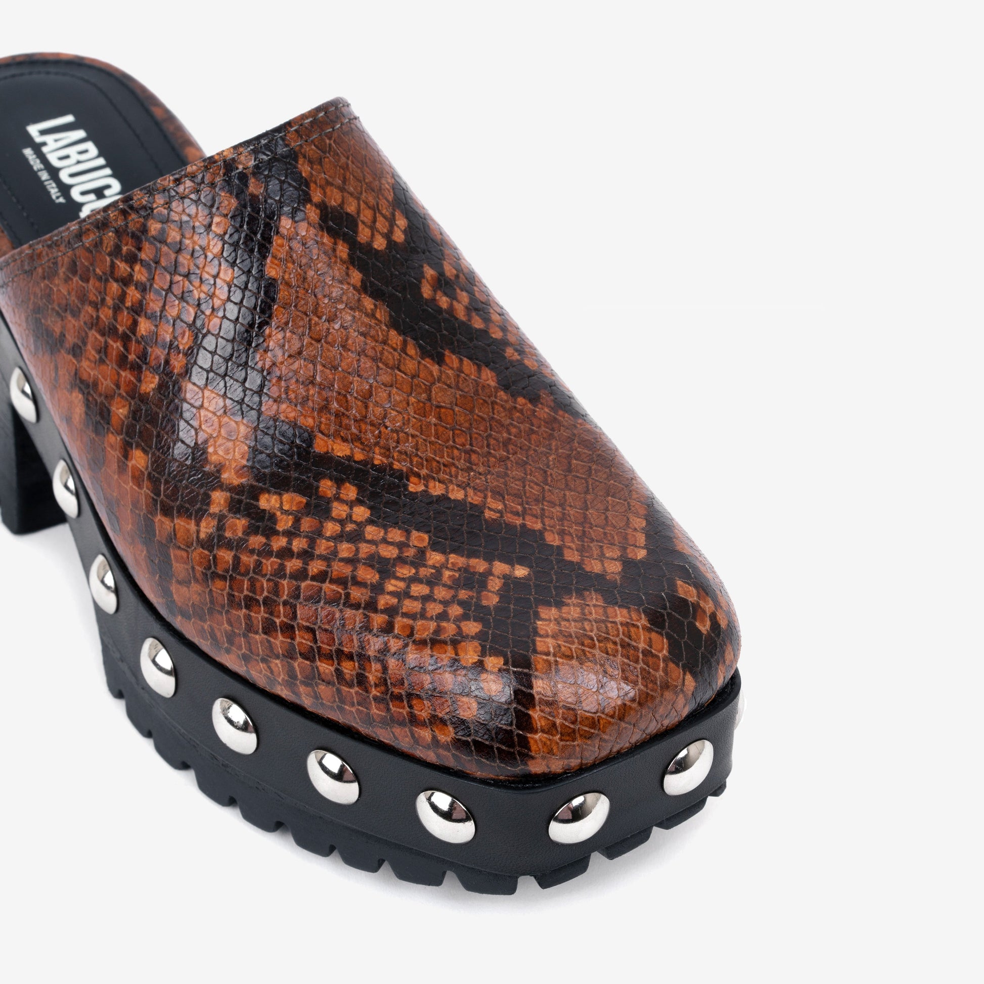 Labucq Clog Caramel Python Leather