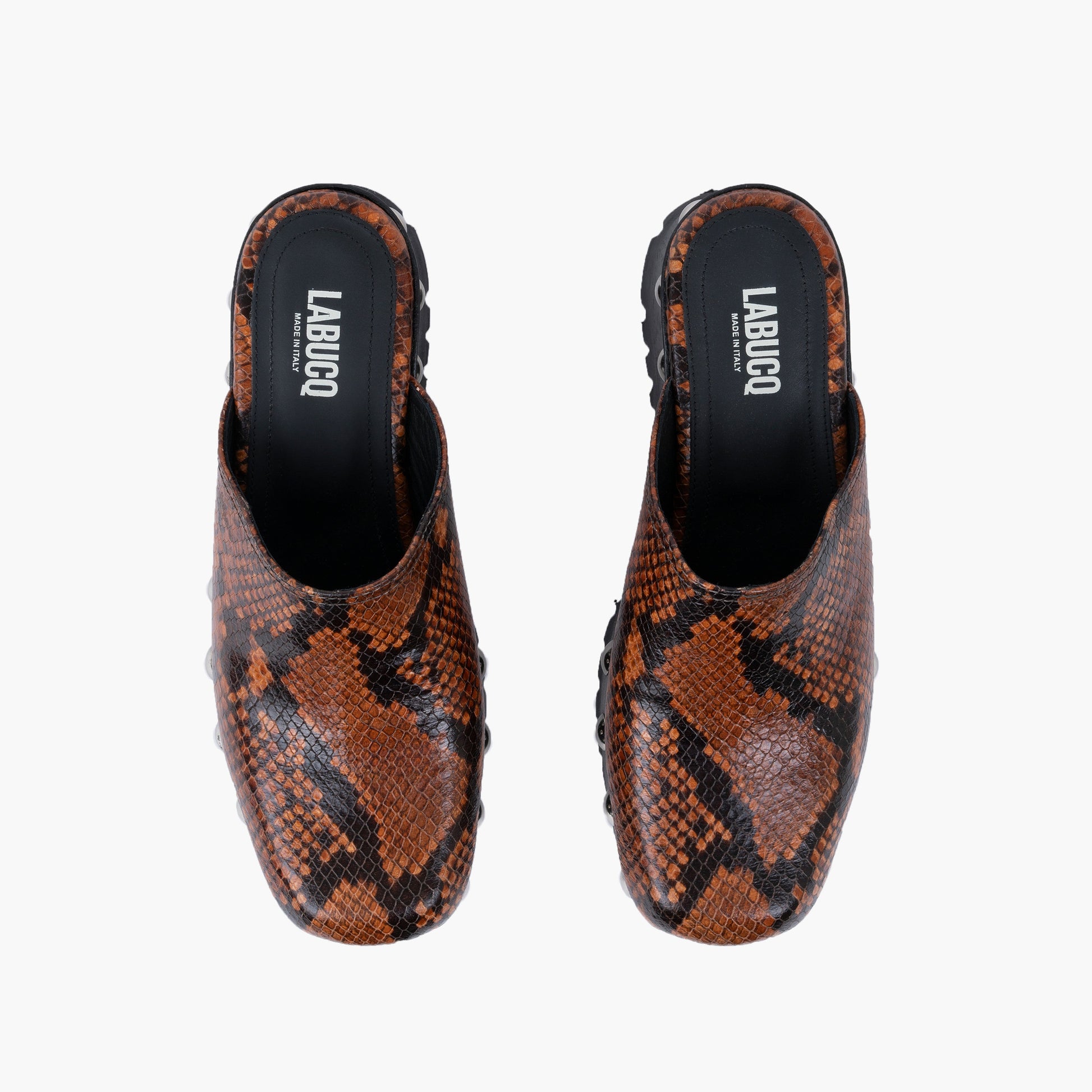 Labucq Clog Caramel Python Leather