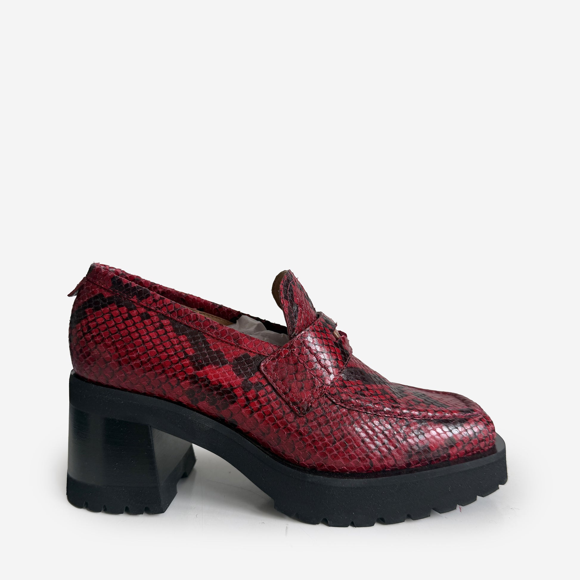 Gambler Loafer Red Python Sample Size 38
