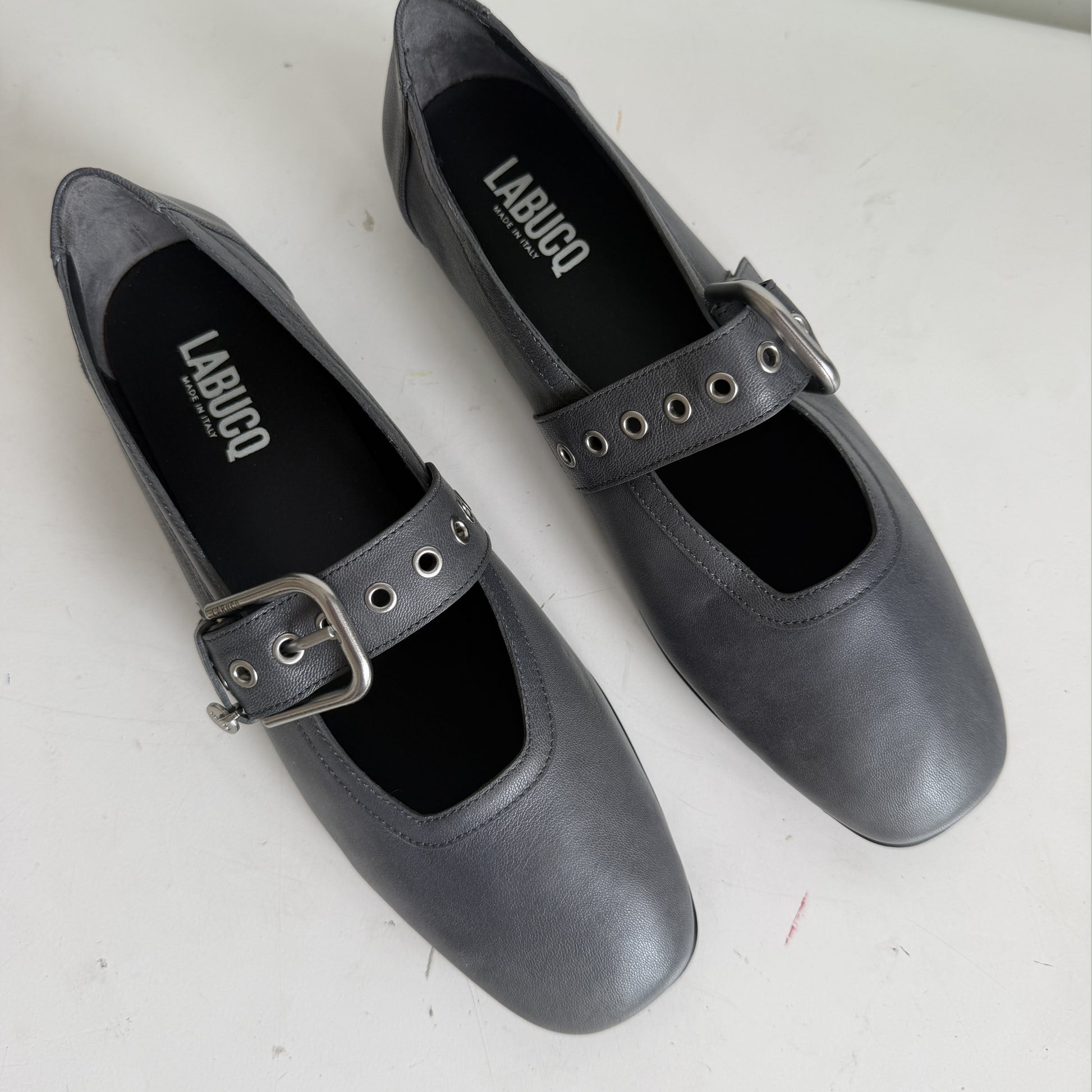 Buckled Maryjane Charcoal Sample Size 37