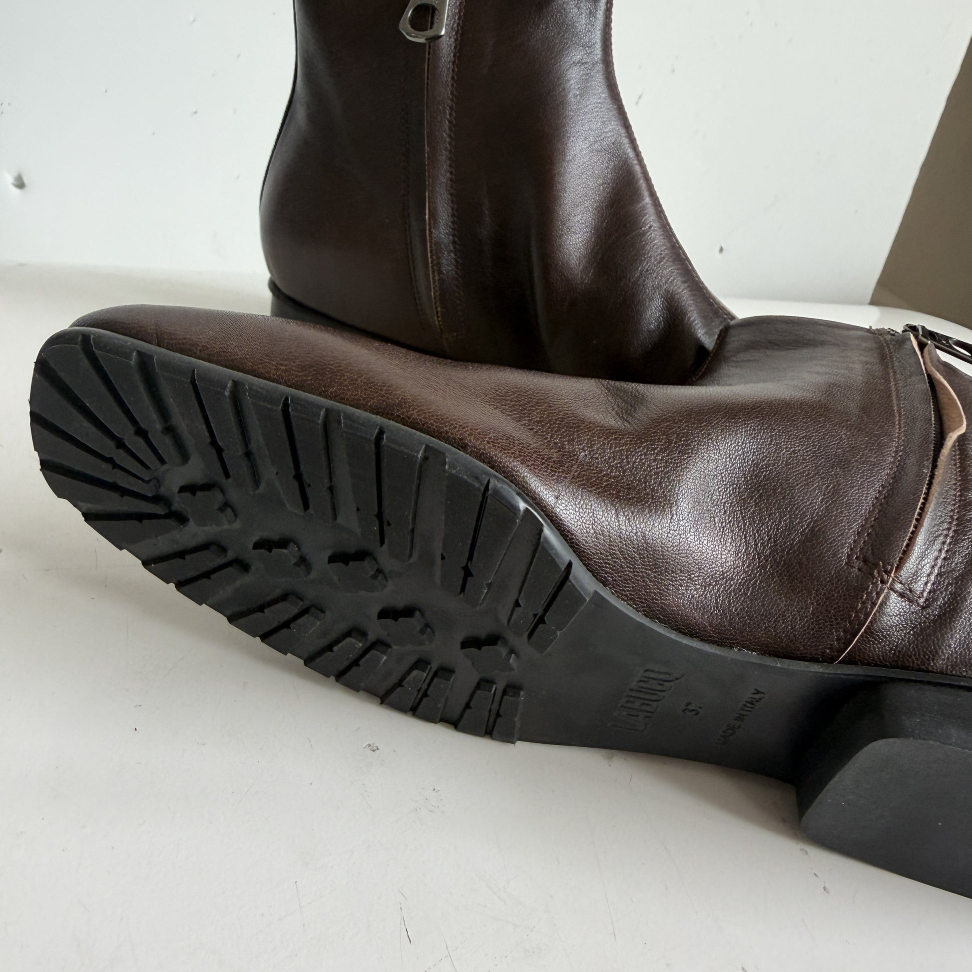 Flat Soft Ankle Boot Brown Sample Size 37