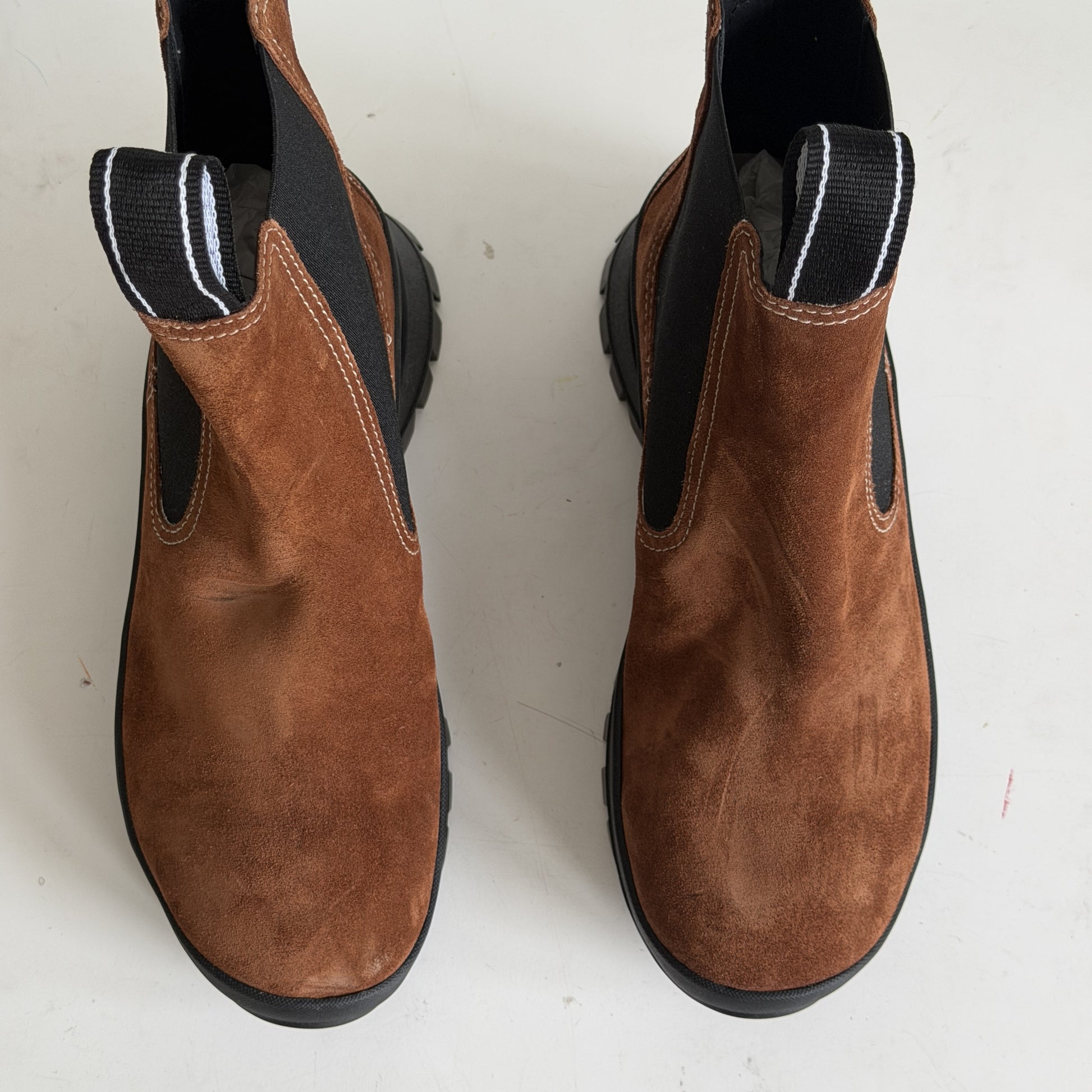 Tan Waterproof Suede Suba Chelsea Boot Sample Size 37