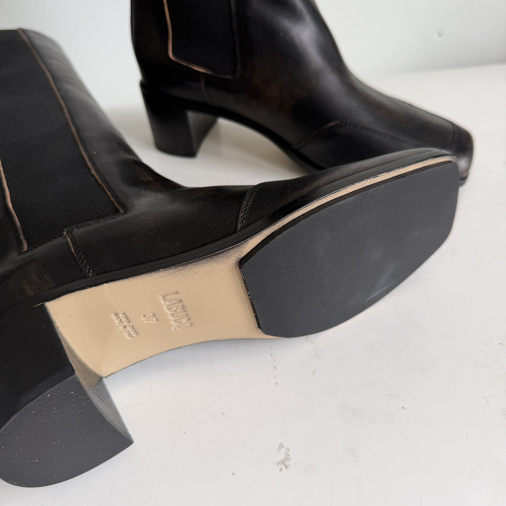 Knee High Elastic Gore Boot Black Sample Size 37