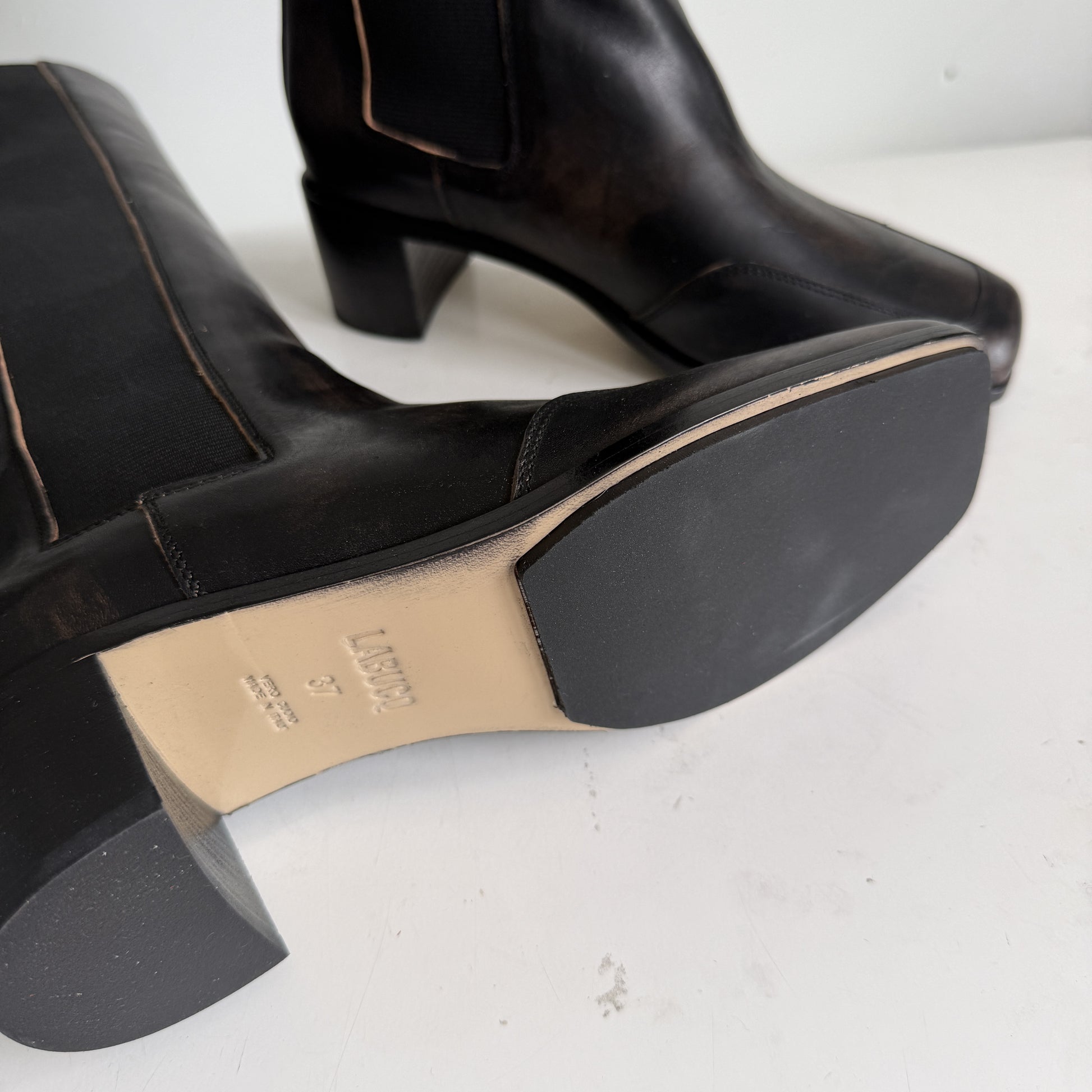 Knee High Elastic Gore Boot Black Sample Size 37