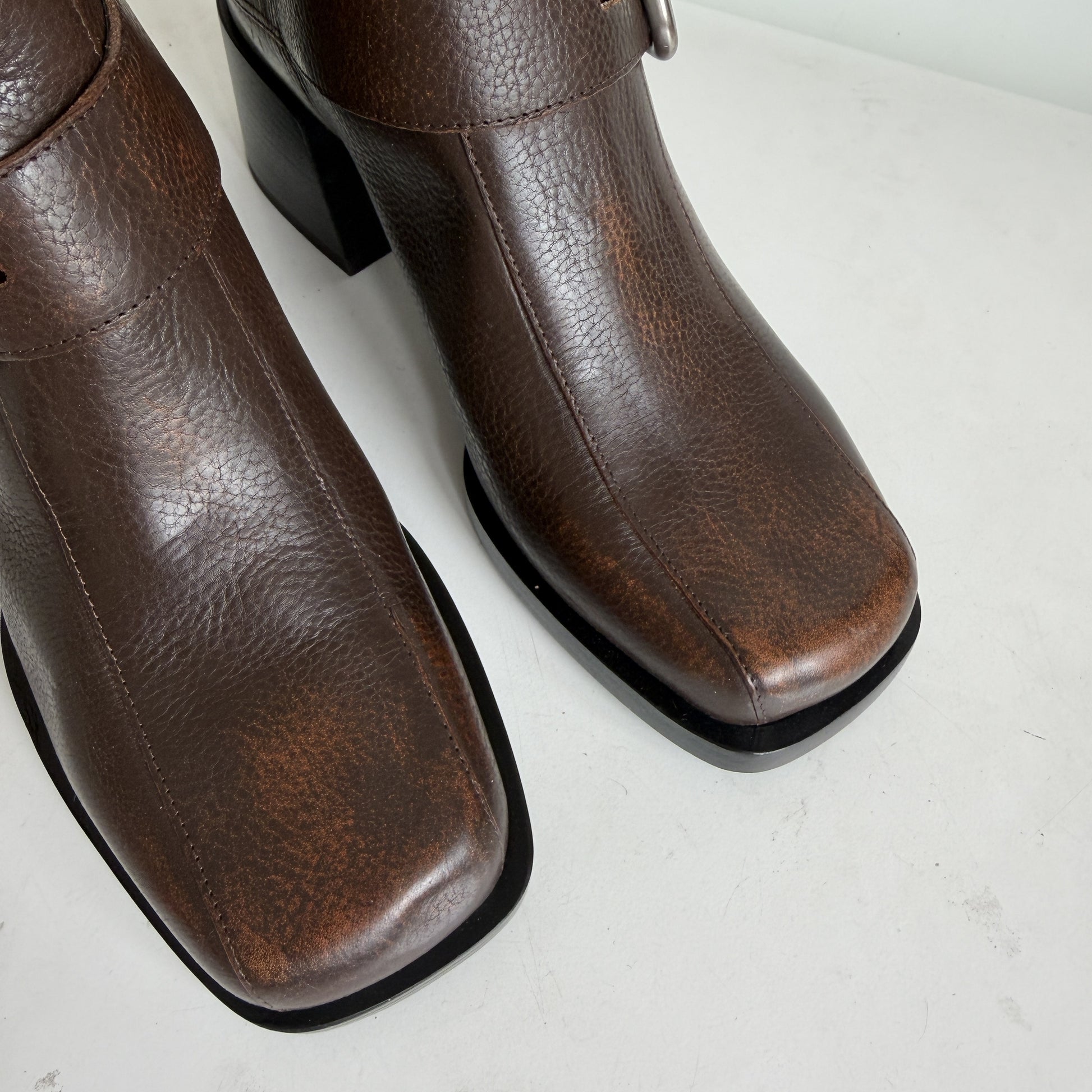 Janis Boot Brown Brushed Leather Sample Size 37