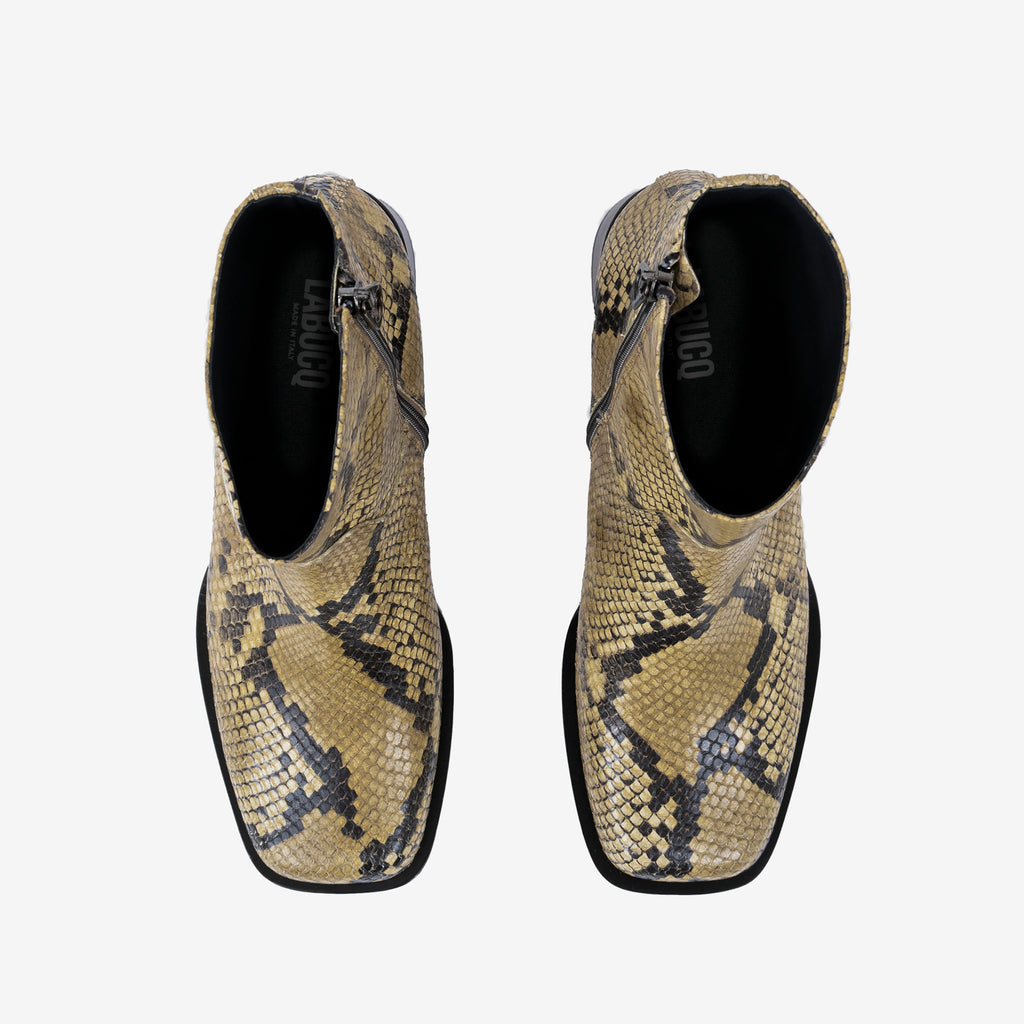 Labucq Joan Ankle Boot Salvia Python Leather