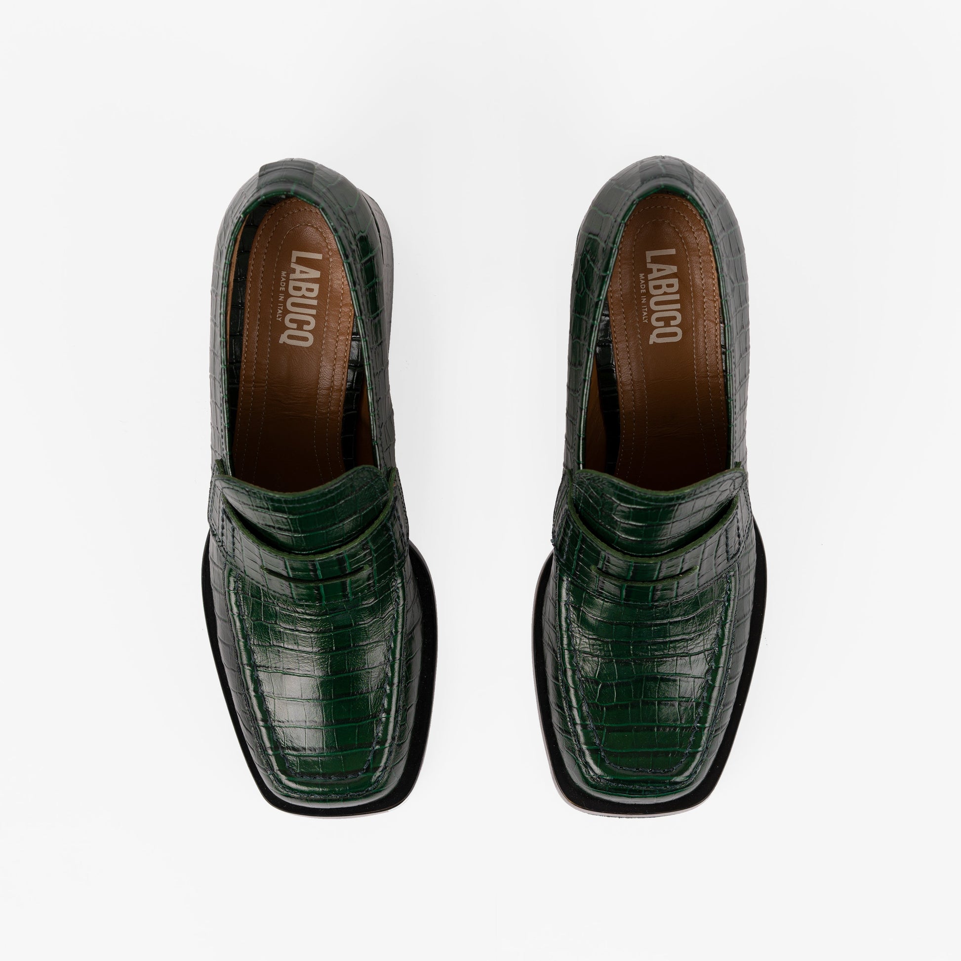 Labucq Kitty Loafer Emerald Crocco