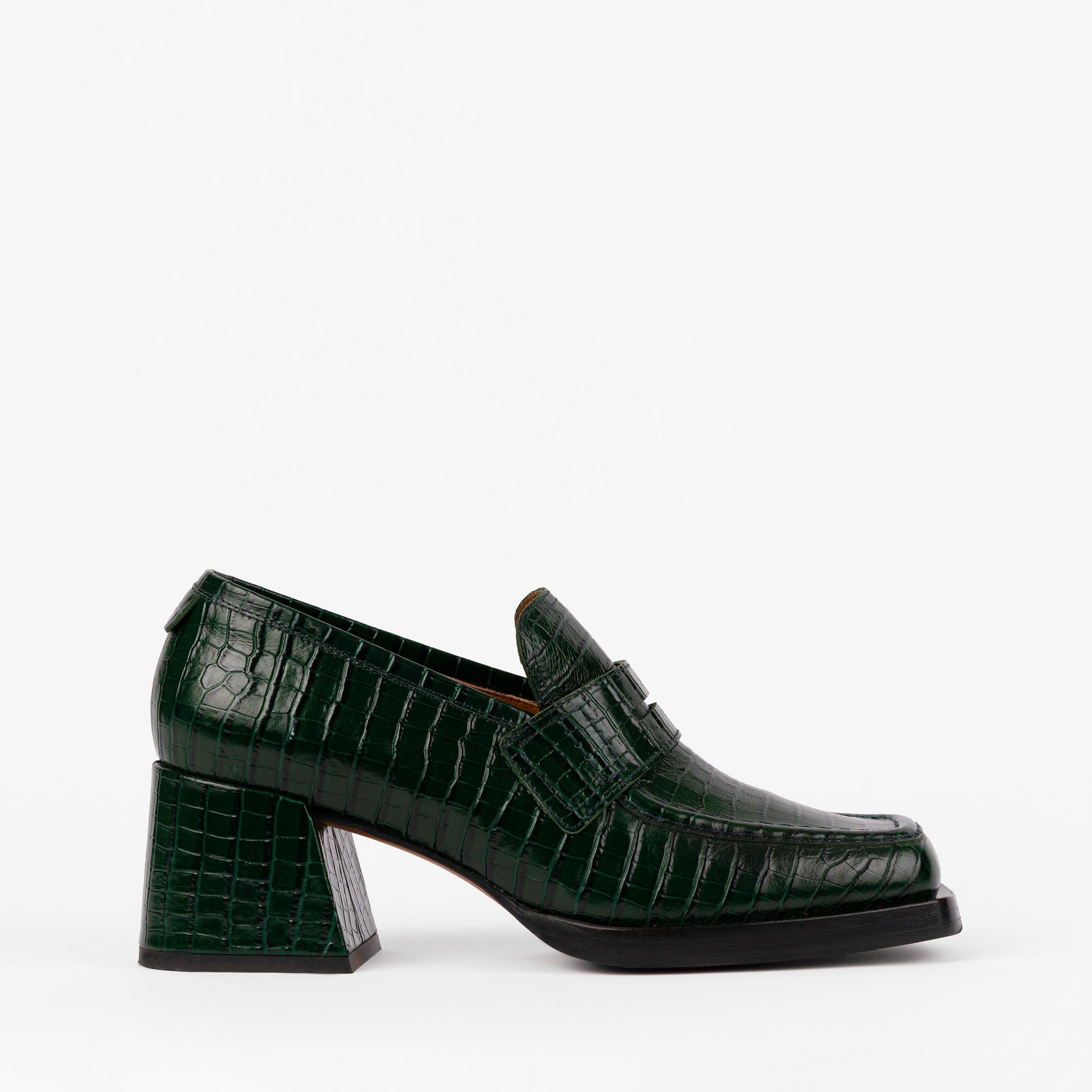 Labucq Kitty Loafer Emerald Crocco