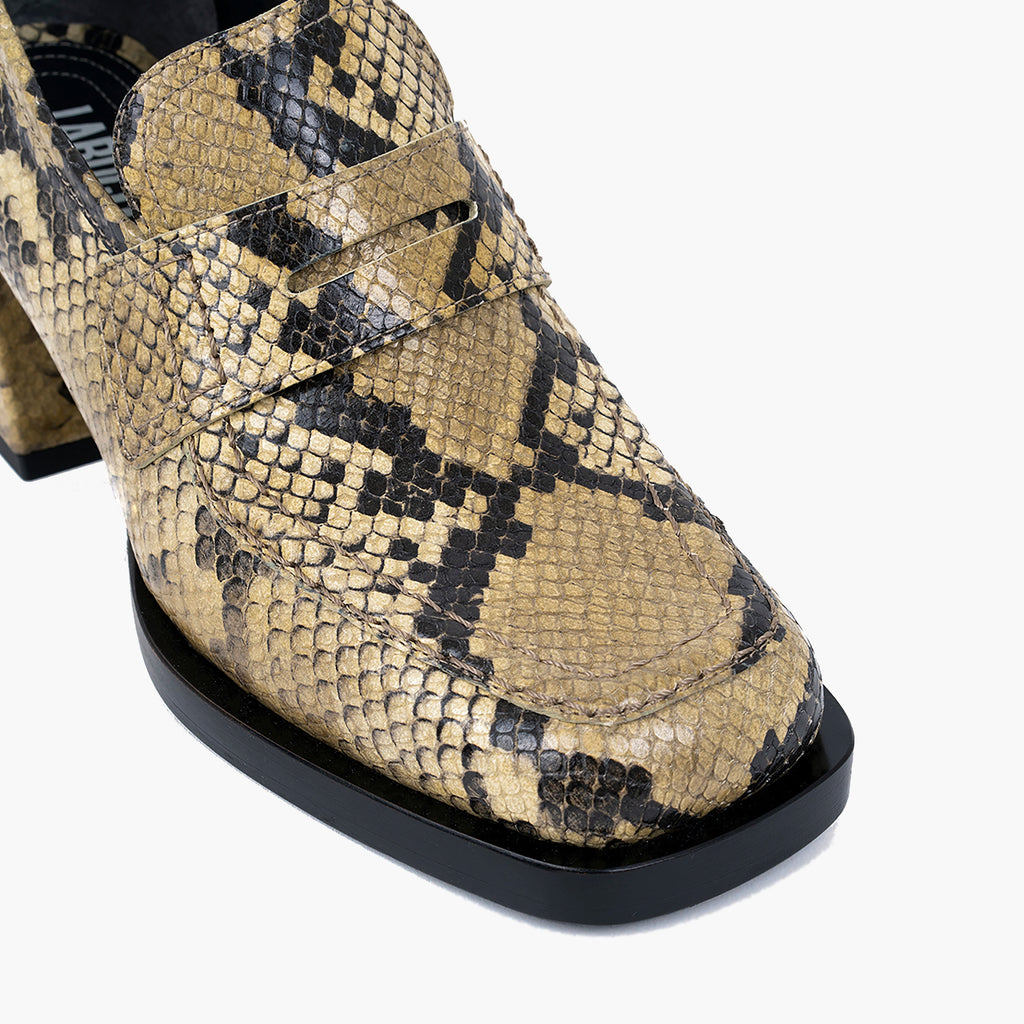 Labucq Kitty Loafer Salvia Printed Python Leather