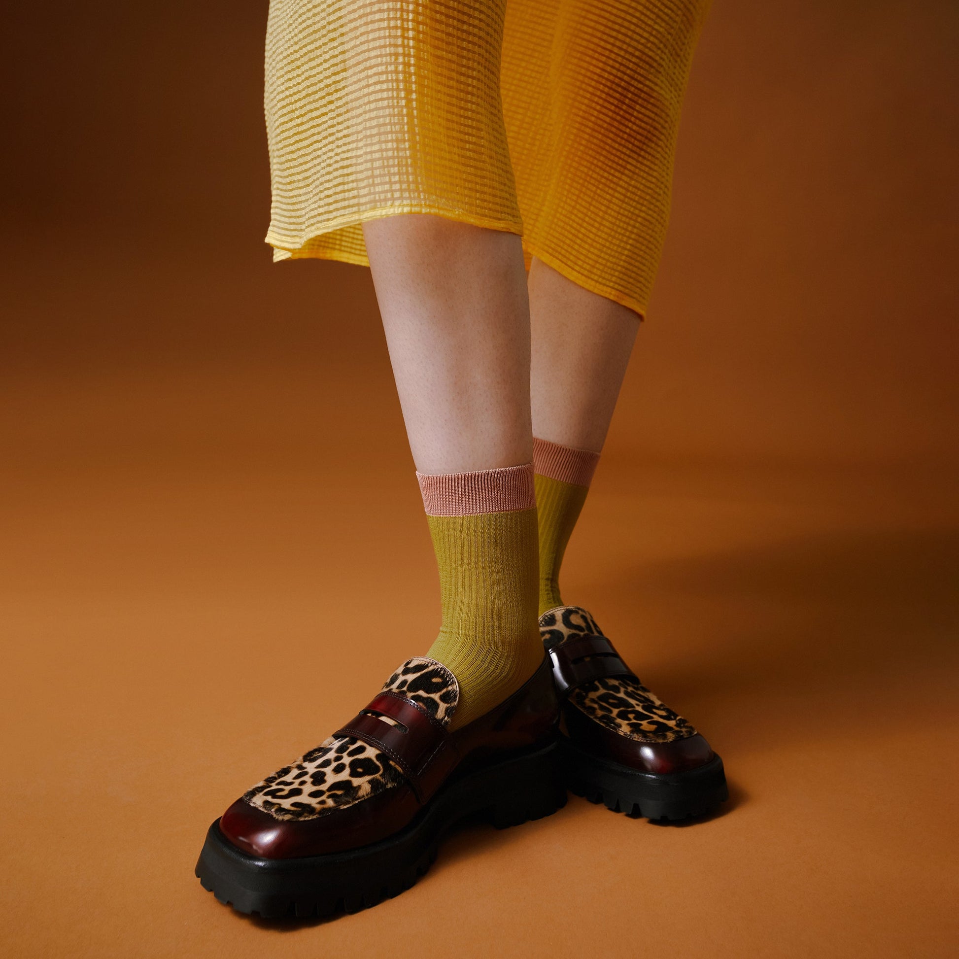 Labucq Mika Loafer Bordeaux Spazzolato Leopard Haircalf