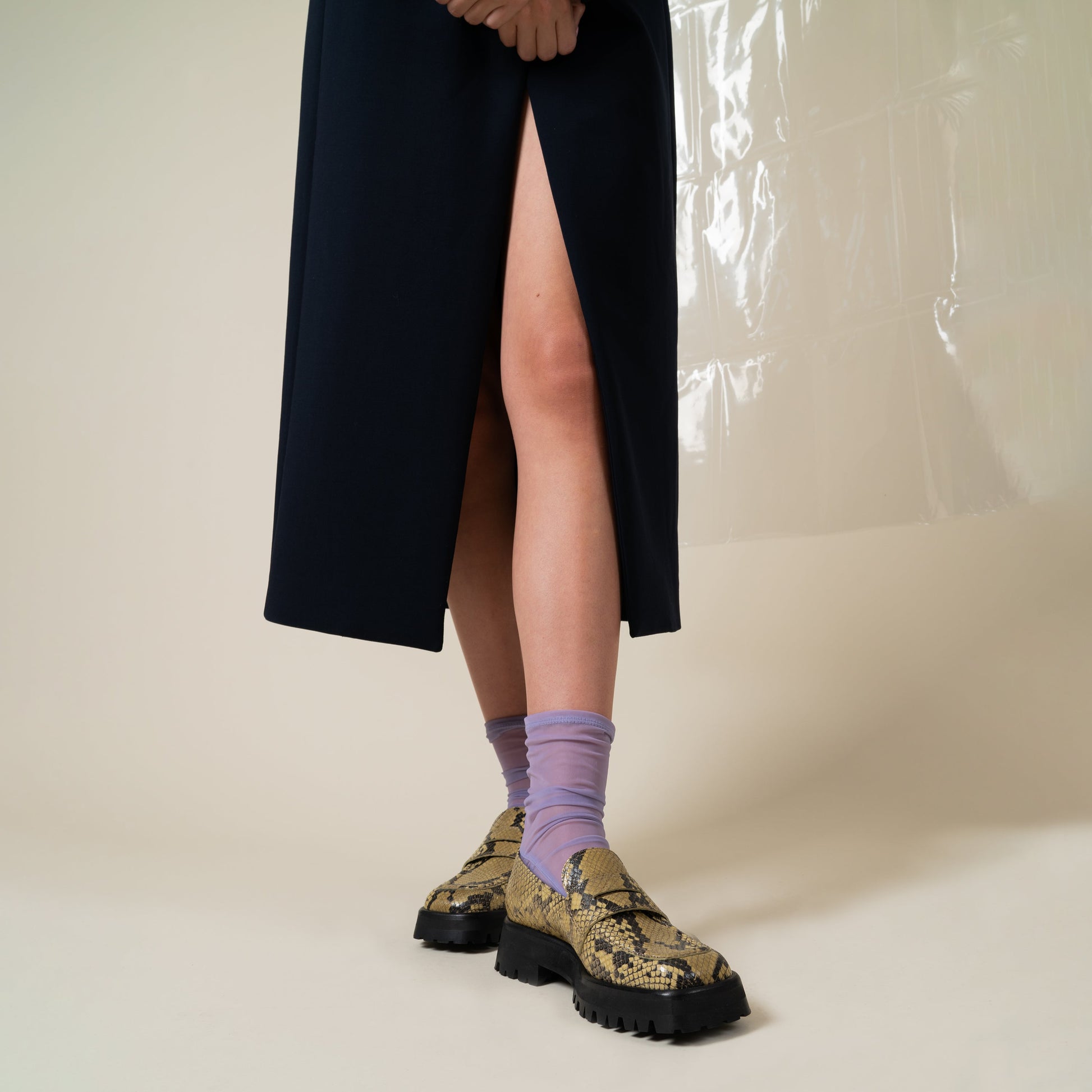 Labucq Mika Loafer Salvia Python Leather