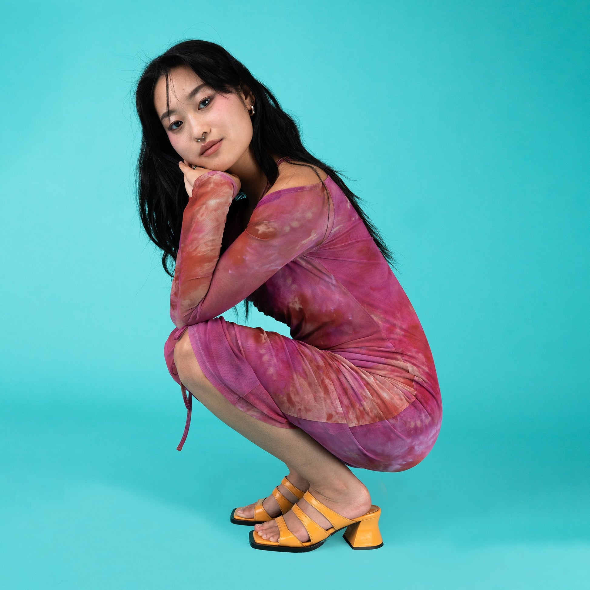 Labucq Olympia Sandal Sherbert Orange Patent Leather
