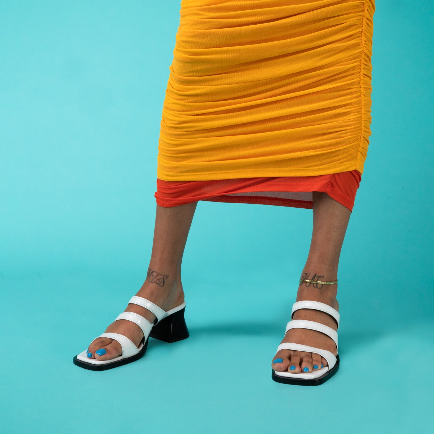 Labucq Olympia Sandal White Patent Leather