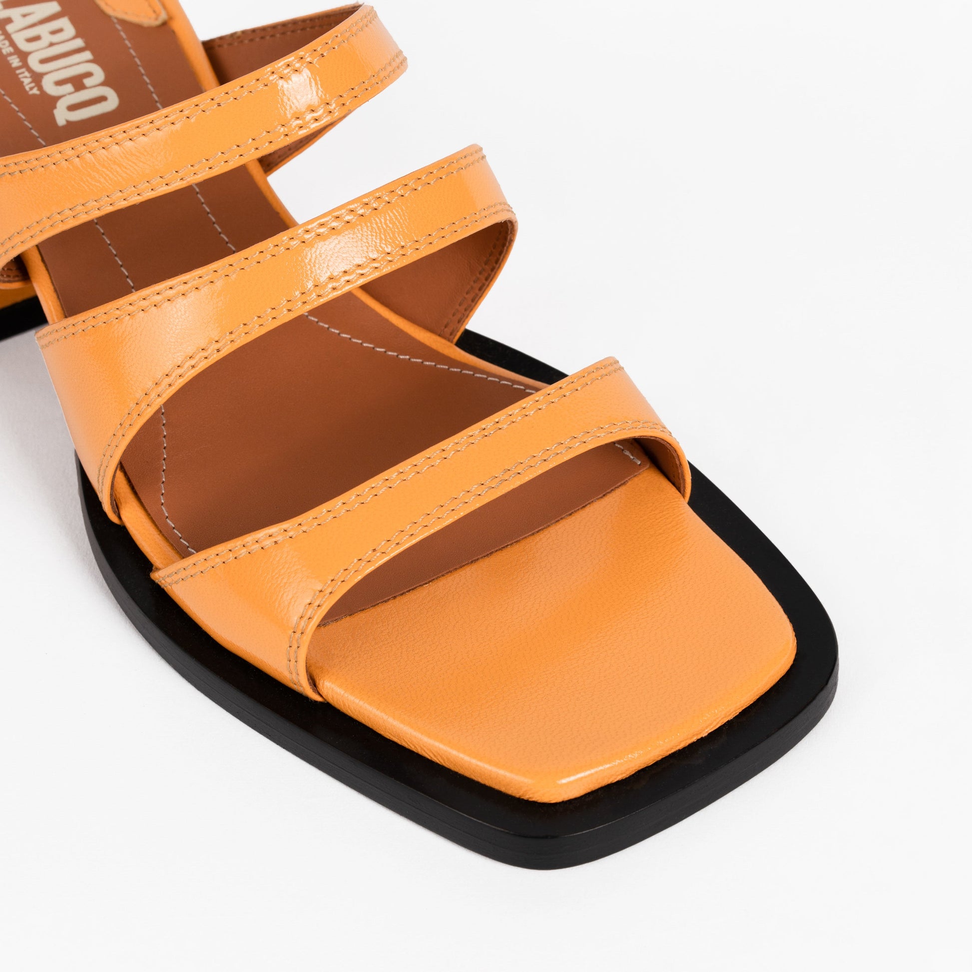 Labucq Olympia Sandal Sherbert Orange Patent Leather