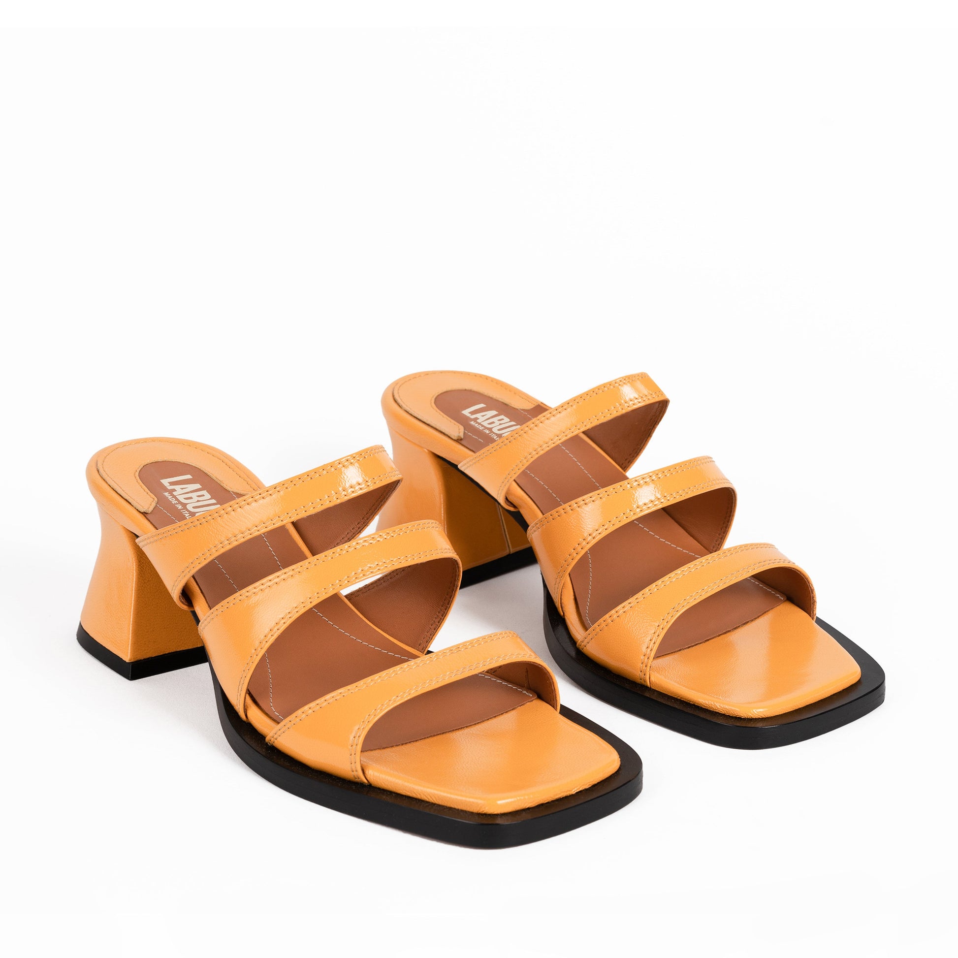Labucq Olympia Sandal Sherbert Orange Patent Leather