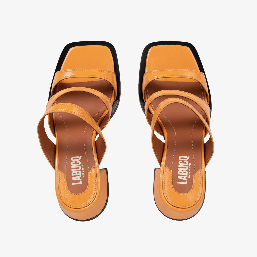 Labucq Olympia Sandal Sherbert Orange Patent Leather