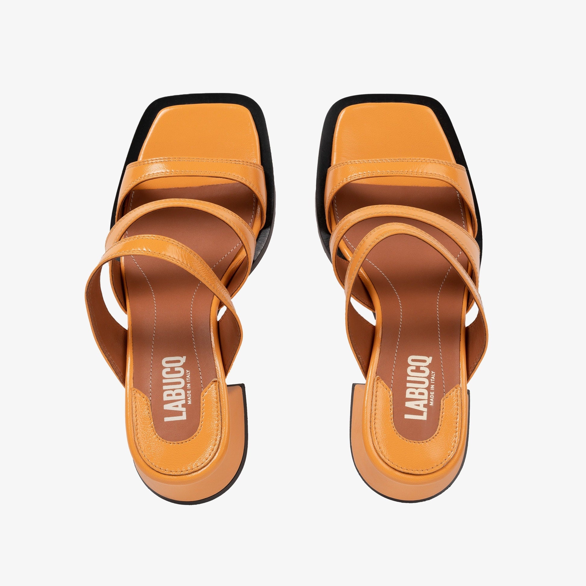 Labucq Olympia Sandal Sherbert Orange Patent Leather