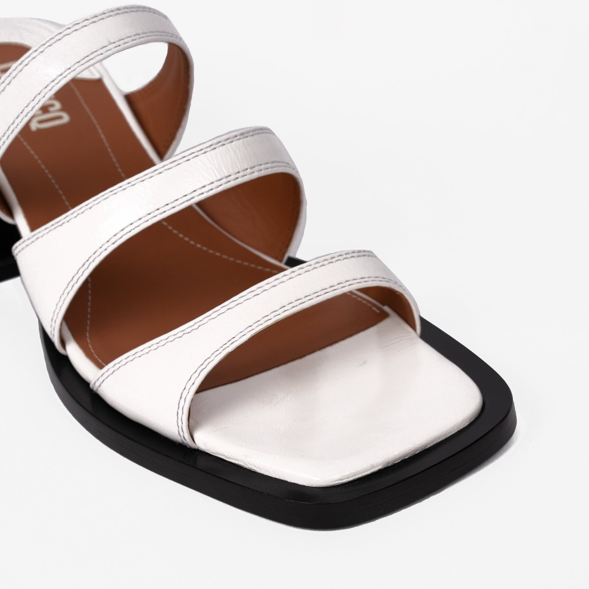 Labucq Olympia Sandal White Patent Leather