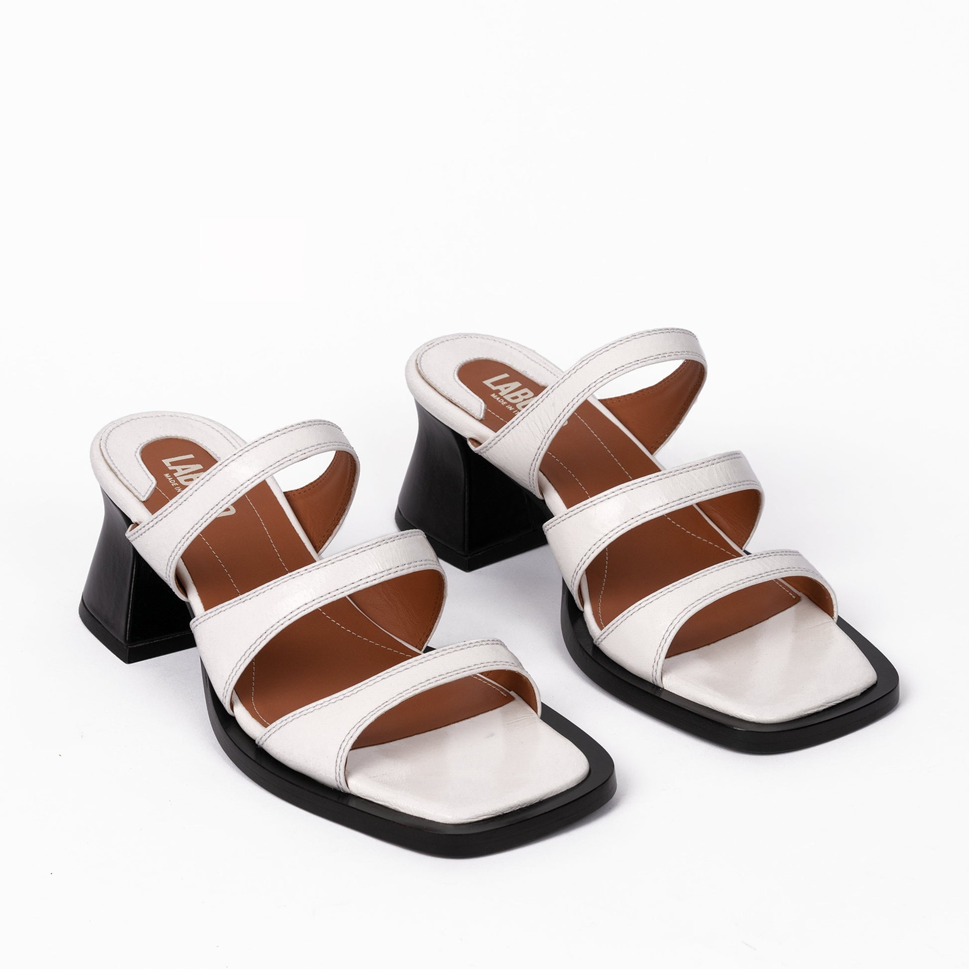 Labucq Olympia Sandal White Patent Leather