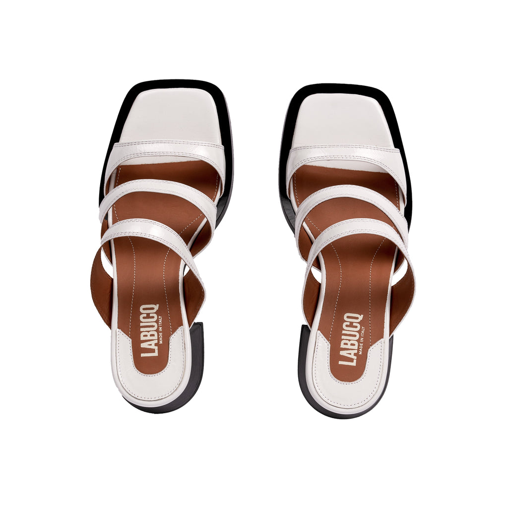 Labucq Olympia Sandal White Patent Leather