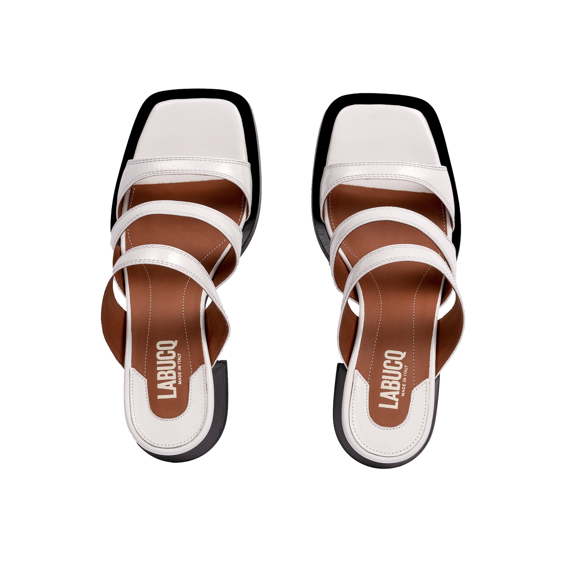 Labucq Olympia Sandal White Patent Leather