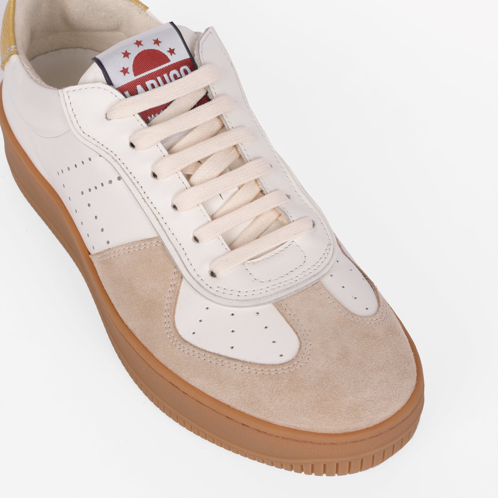 Labucq Prima Sneaker Ivory Leather Suede
