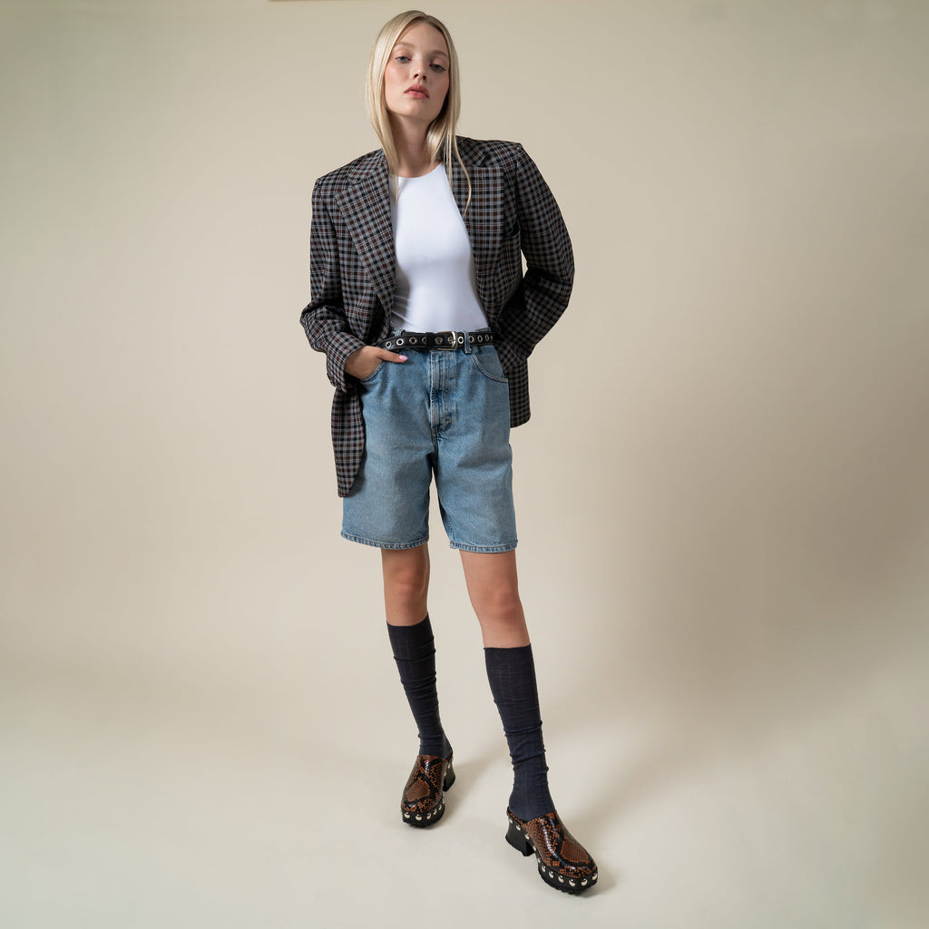 Labucq Clog Caramel Python Leather