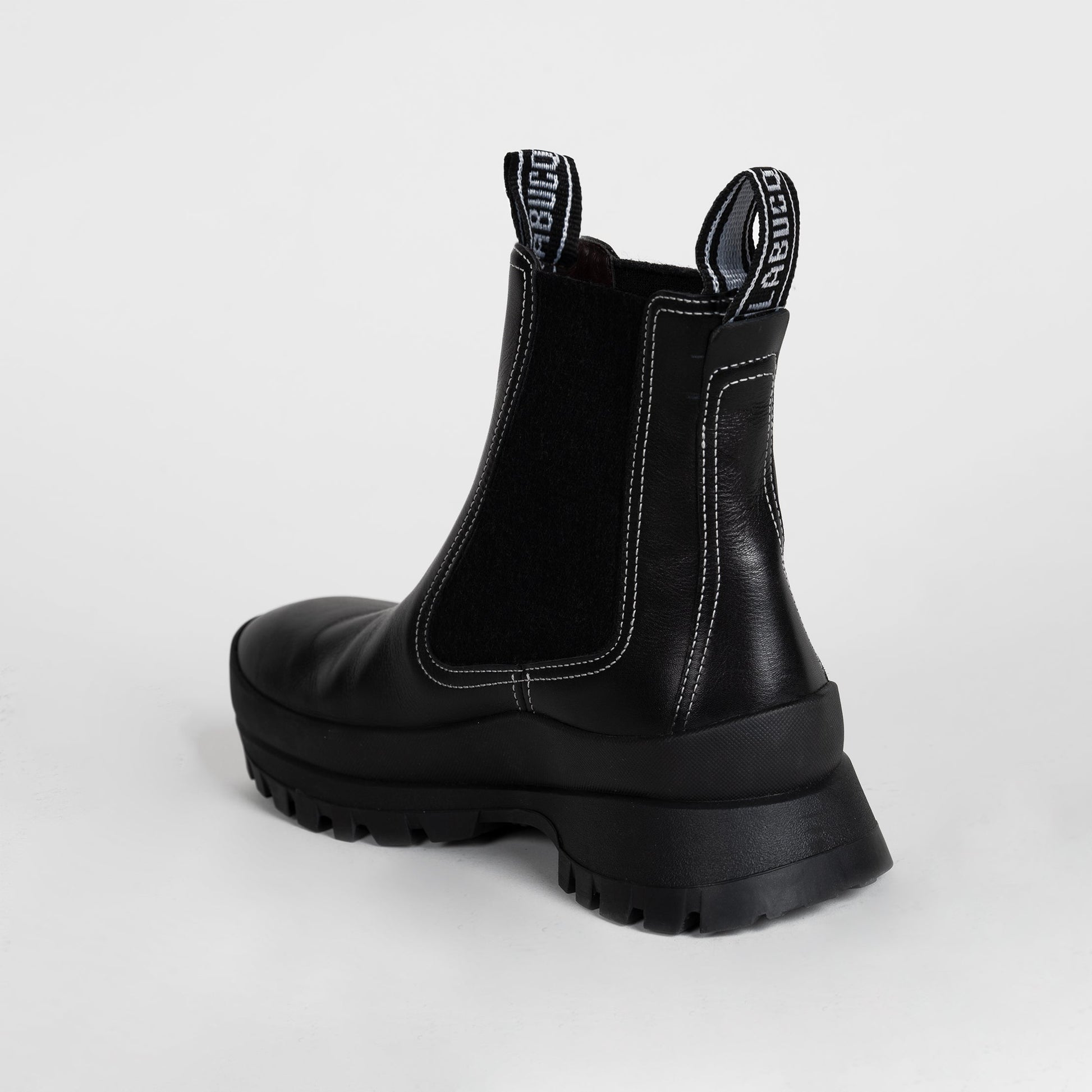 Labucq Suba Boot in Black Calf. Back View.